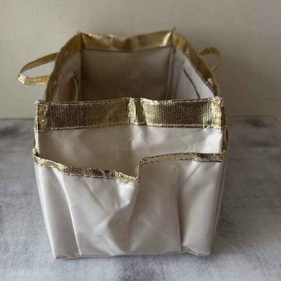 Simplify Handbag Organizer Insert for Med/Large Bags Nylon Grey /Gold trim - Picture 2 of 11